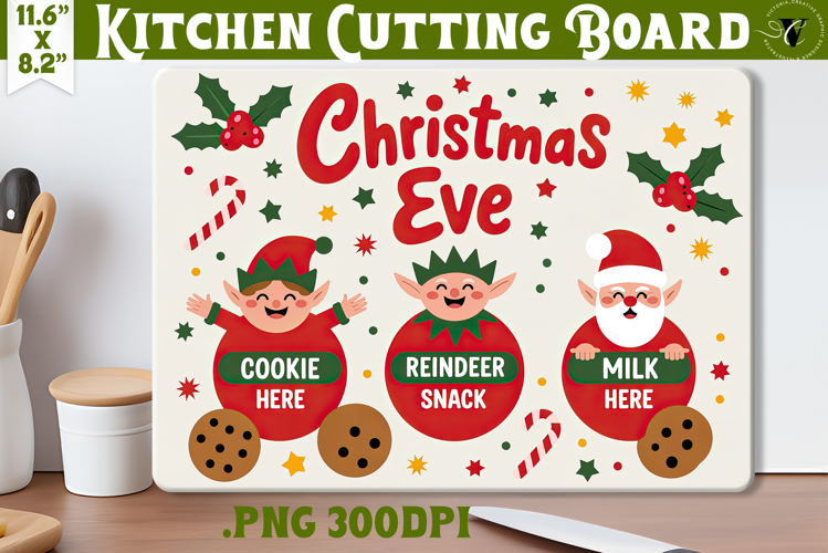 Christmas Treat Board | Christmas Cutting Board Santa Tray