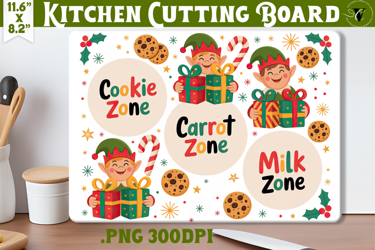 Christmas Treat Board | Christmas Cutting Board Santa Tray