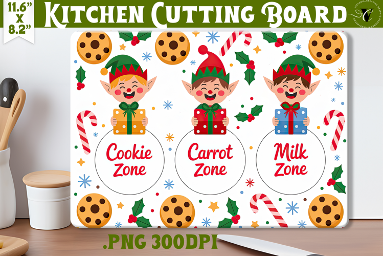 Christmas Treat Board | Christmas Cutting Board Santa Tray