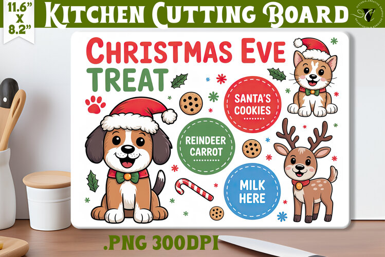 Christmas Treat Board | Christmas Cutting Board Santa Tray example image 1