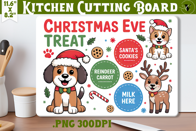 Christmas Treat Board | Christmas Cutting Board Santa Tray