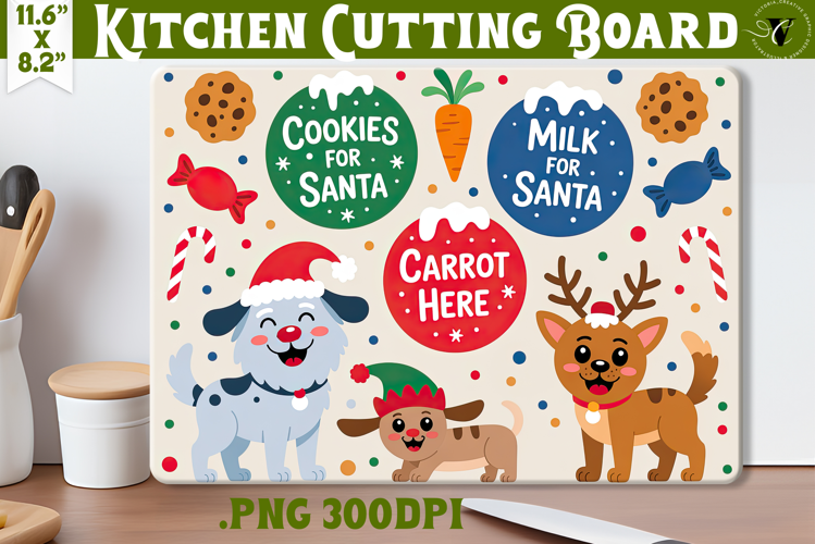 Christmas Treat Board | Christmas Cutting Board Santa Tray