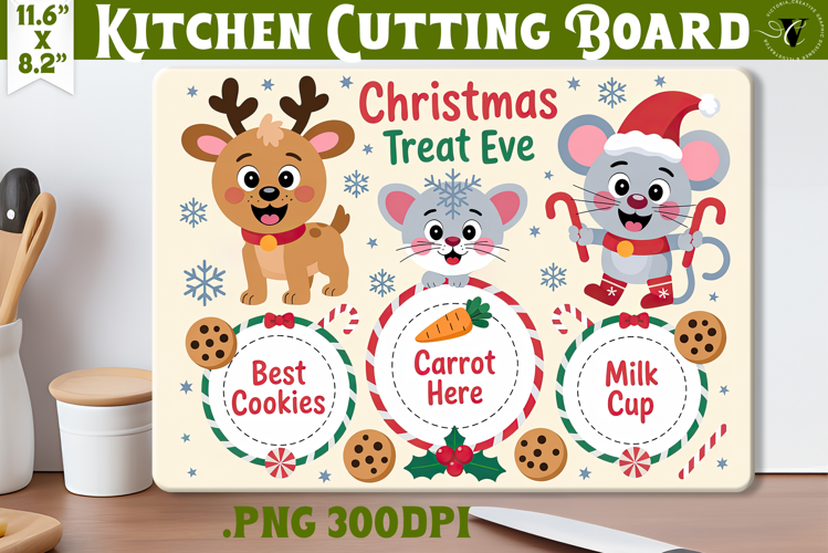 Christmas Treat Board | Christmas Cutting Board Santa Tray