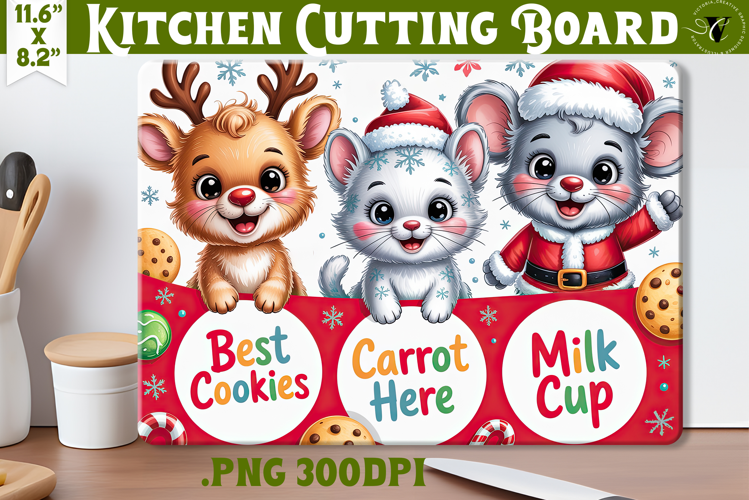 Christmas Treat Board | Christmas Cutting Board Santa Tray