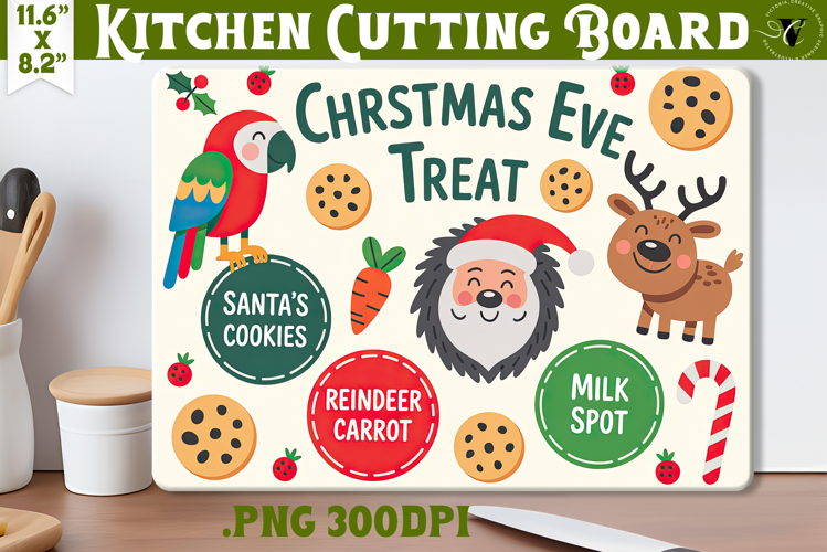 Christmas Treat Board | Christmas Cutting Board Santa Tray
