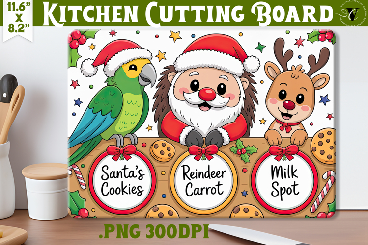 Christmas Treat Board | Christmas Cutting Board Santa Tray