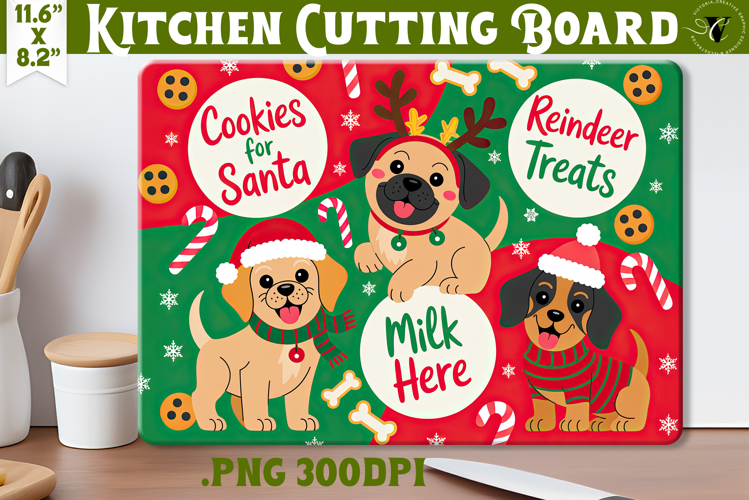 Christmas Treat Board | Christmas Cutting Board Santa Tray