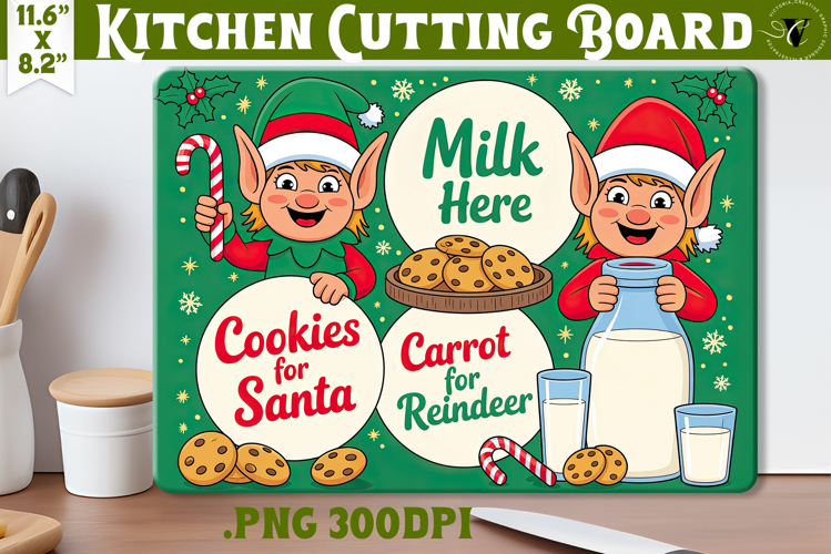 Christmas Treat Board | Christmas Cutting Board Santa Tray