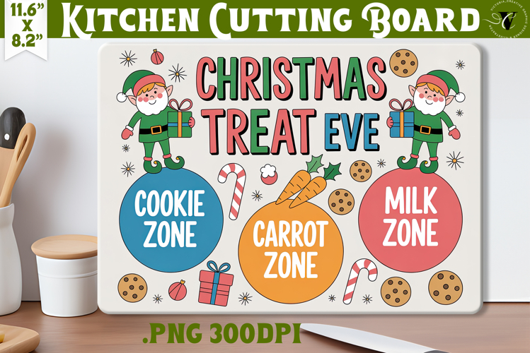 Christmas Treat Board | Christmas Cutting Board Santa Tray