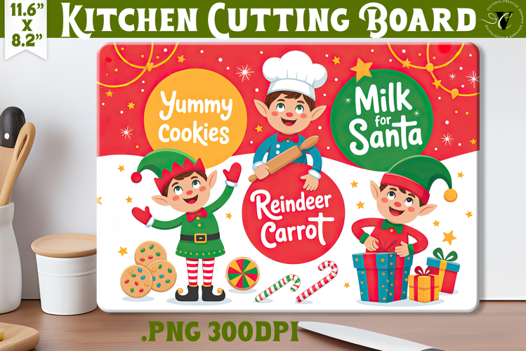 Christmas Treat Board | Christmas Cutting Board Santa Tray