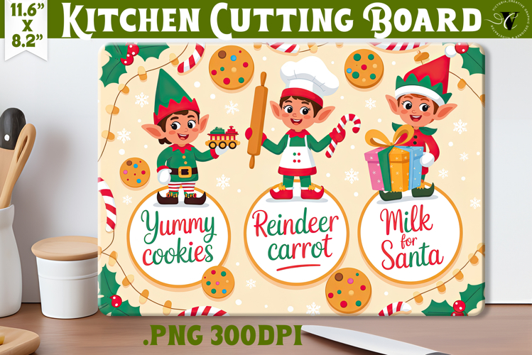 Christmas Treat Board | Christmas Cutting Board Santa Tray