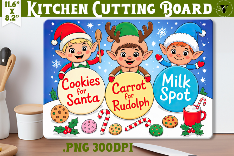 Christmas Treat Board | Christmas Cutting Board Santa Tray