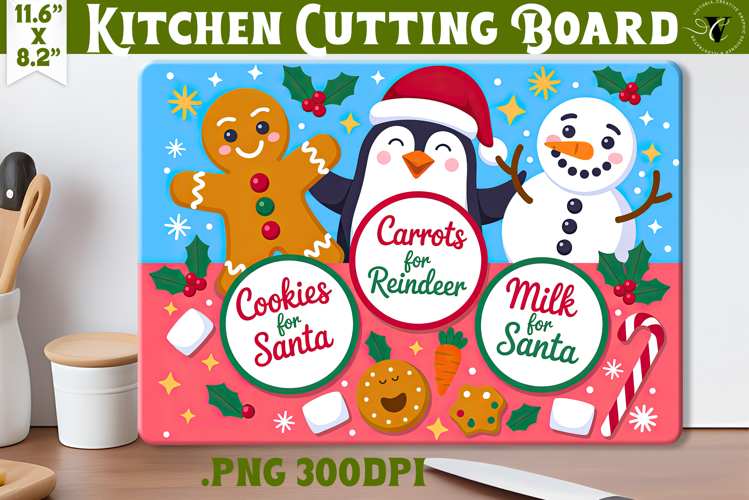 Christmas Treat Board | Christmas Cutting Board Santa Tray