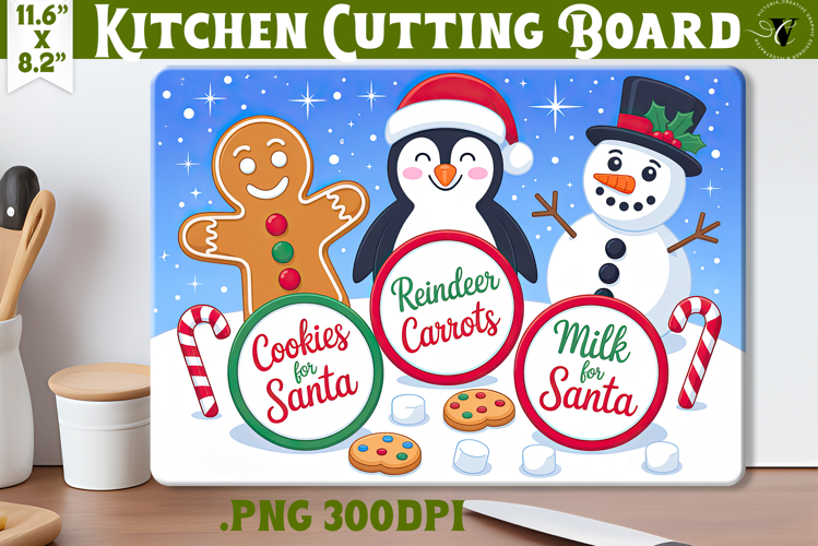 Christmas Treat Board | Christmas Cutting Board Santa Tray
