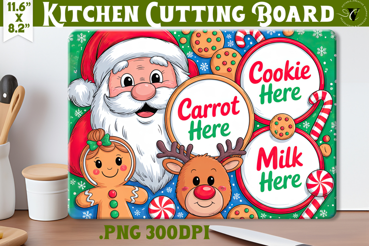Christmas Treat Board | Christmas Cutting Board Santa Tray