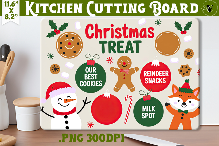 Christmas Treat Board | Christmas Cutting Board Santa Tray