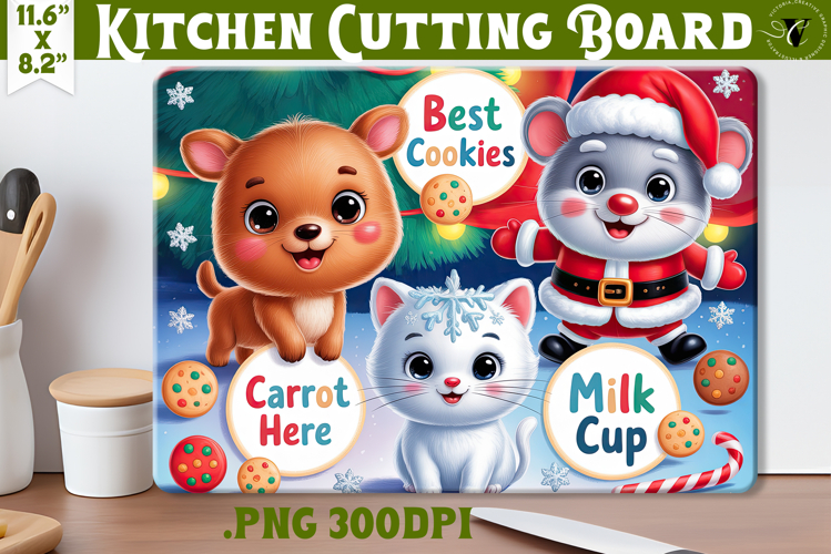 Christmas Treat Board | Christmas Cutting Board Santa Tray