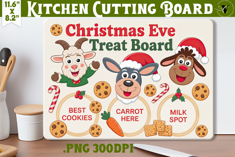 Christmas Treat Board | Christmas Cutting Board Santa Tray