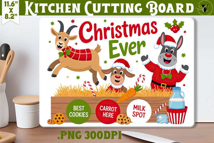 Christmas Treat Board | Christmas Cutting Board Santa Tray