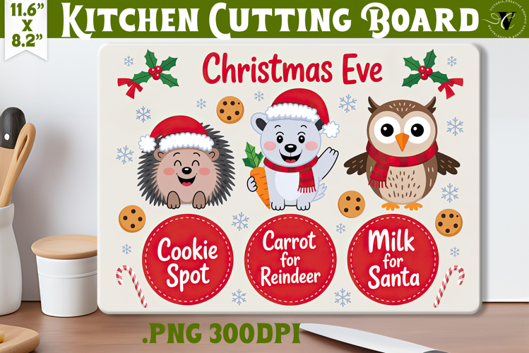 Christmas Treat Board | Christmas Cutting Board Santa Tray