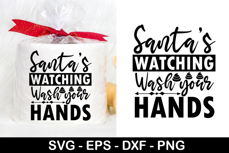 Santas watching wash SVG - Christmas Toilet Paper Design