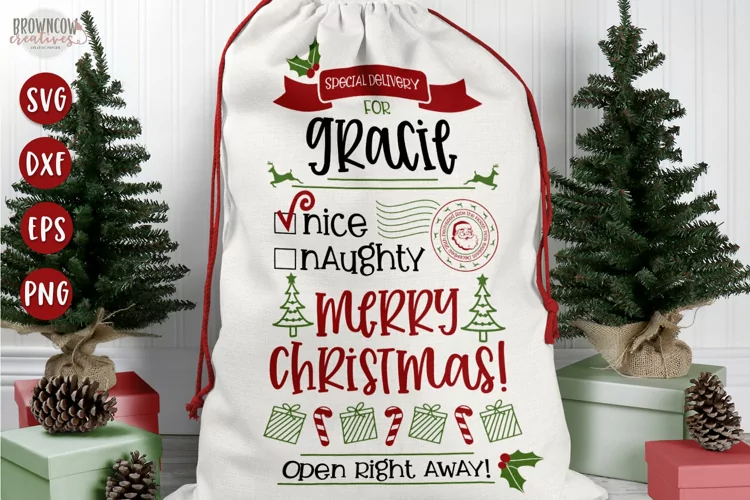 Santa Sack SVG, Santa Tag SVG