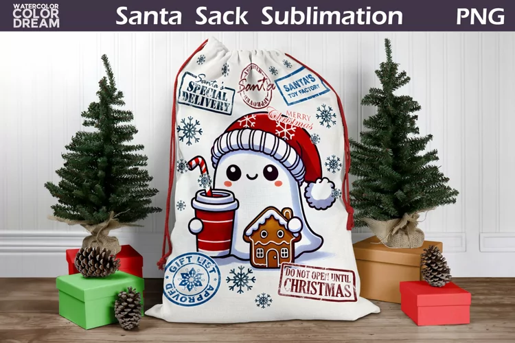 Santa Sack Sublimation | Christmas Ghost Santa Sack
