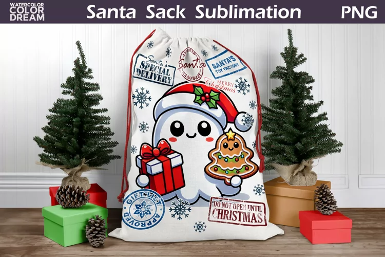 Santa Sack Sublimation | Christmas Ghost Santa Sack