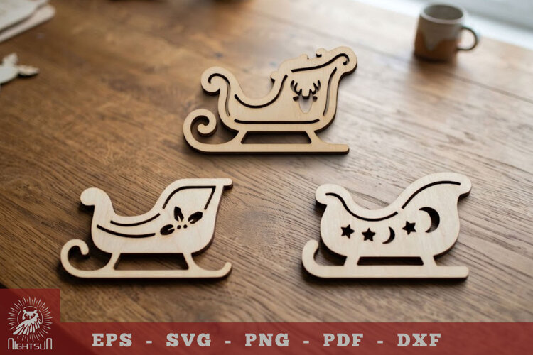 Santa Sleight Lasercut Decoration Collection example image 1