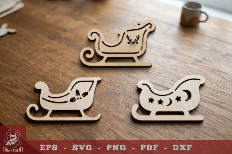 Santa Sleight Lasercut Decoration Collection