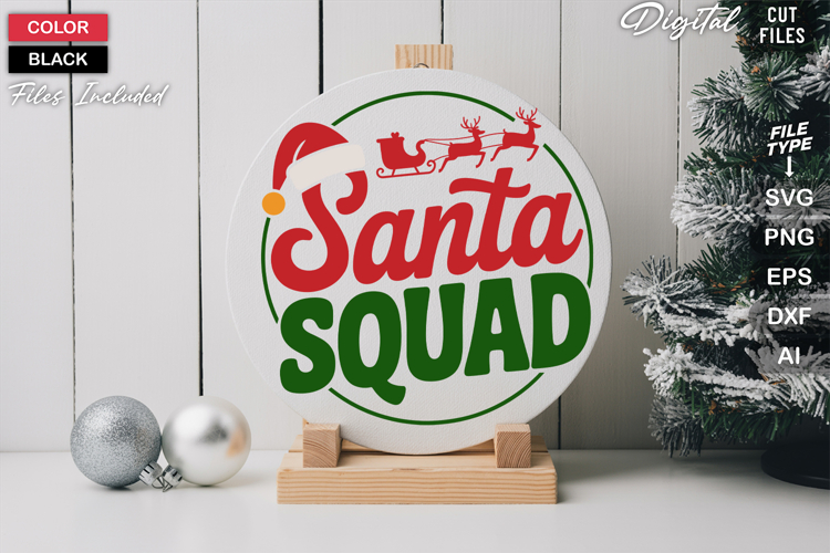 Round Christmas Svg