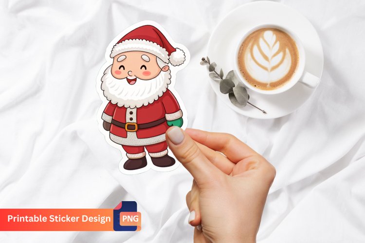 Santa Sticker, Holiday Sticker, Christmas Sticker for Kids