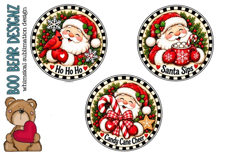 Whimsical Santa Christmas Stickers example image 1