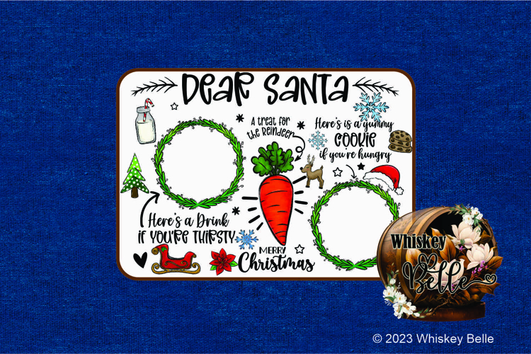 Santa Tray, Uses Sublimation and Laser Cutting, PNG SVG