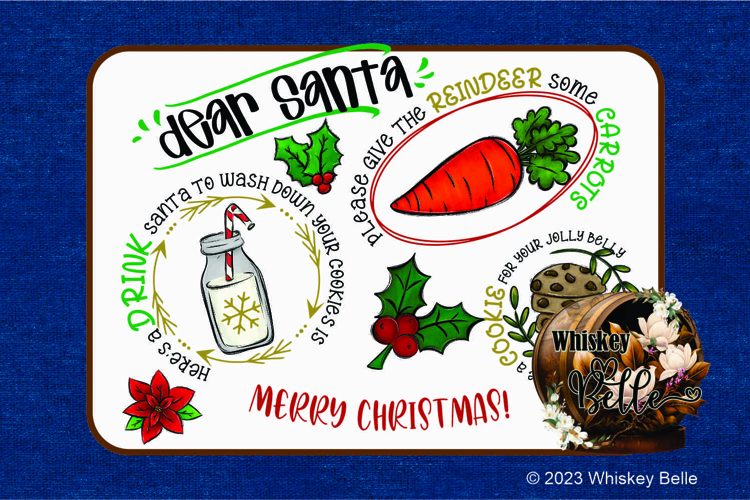 Santa Tray, Uses Sublimation and Laser Cutting, PNG SVG