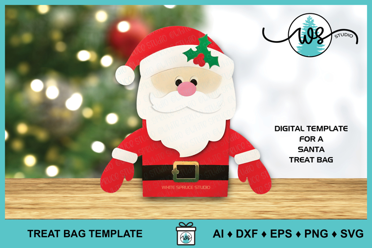 Santa Treat Bag Christmas Treat Holder Gift Box
