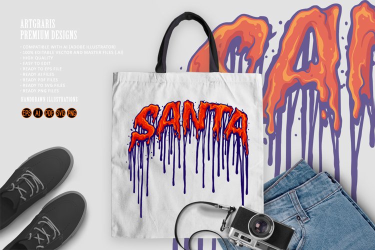 Santa Typefae Melting Illustrations example image 1