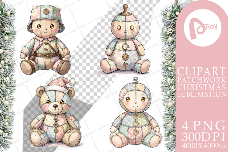 Santa Workshop Patchwork Sublimation