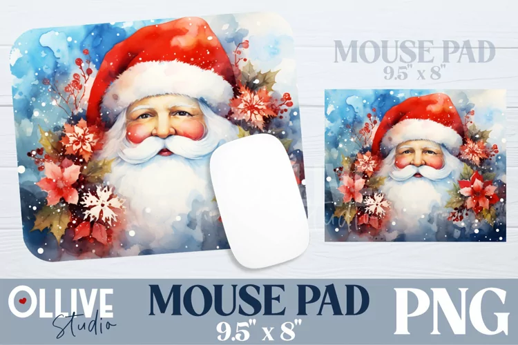 Christmas Santa Mouse Pad Sublimation PNG