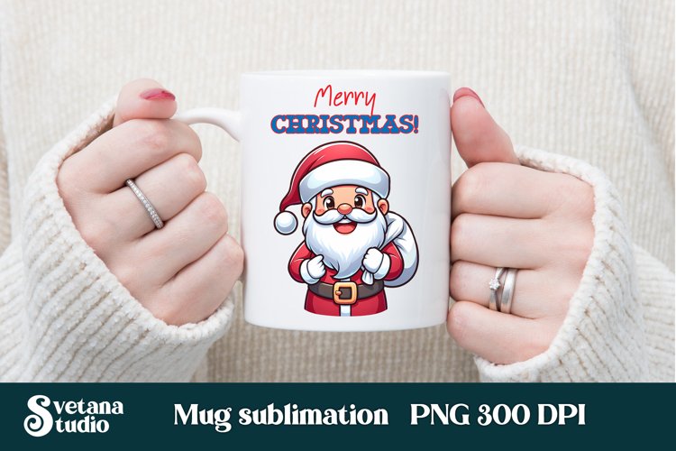 Christmas mug wrap | Santa Claus mug sublimation