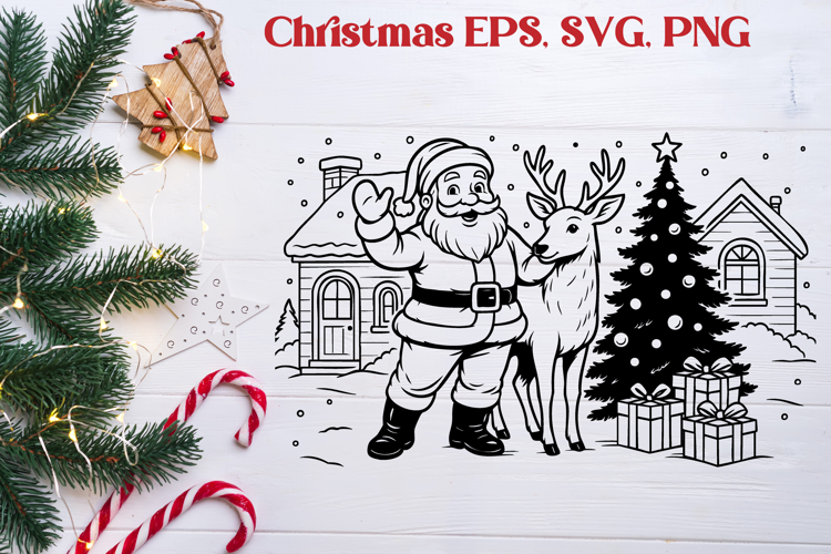 Christmas Santa Claus SVG design | Christmas silhouette