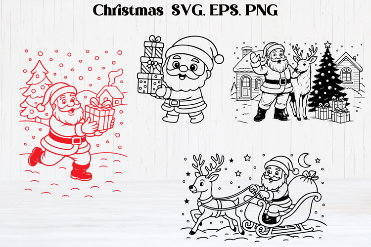 Christmas Santa Claus SVG design | Christmas silhouette