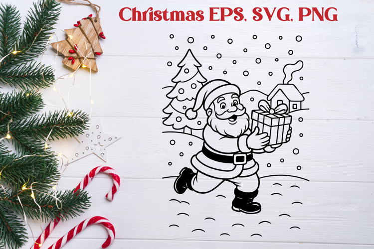 Christmas Santa Claus SVG design | Christmas silhouette