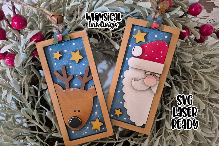 Santa Pals Frame Ornaments Laser SVG