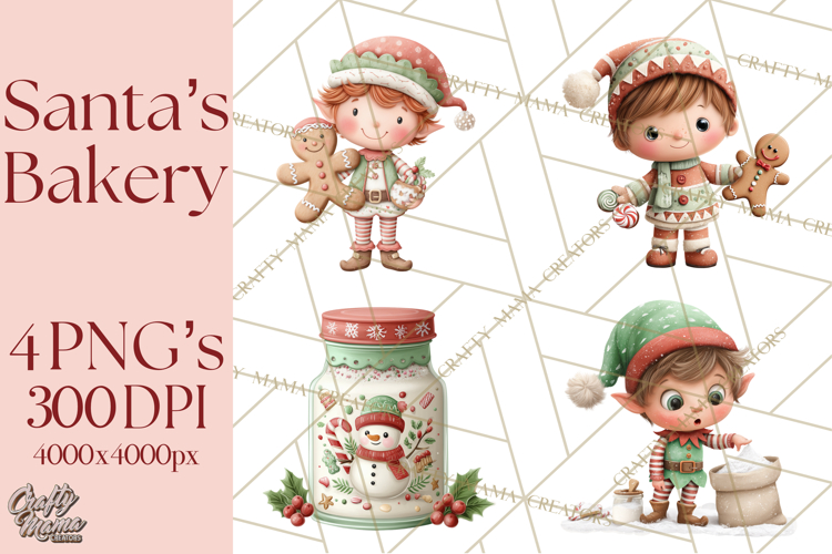 Holiday Baking Clipart, Christmas Cookies and Gingerbread