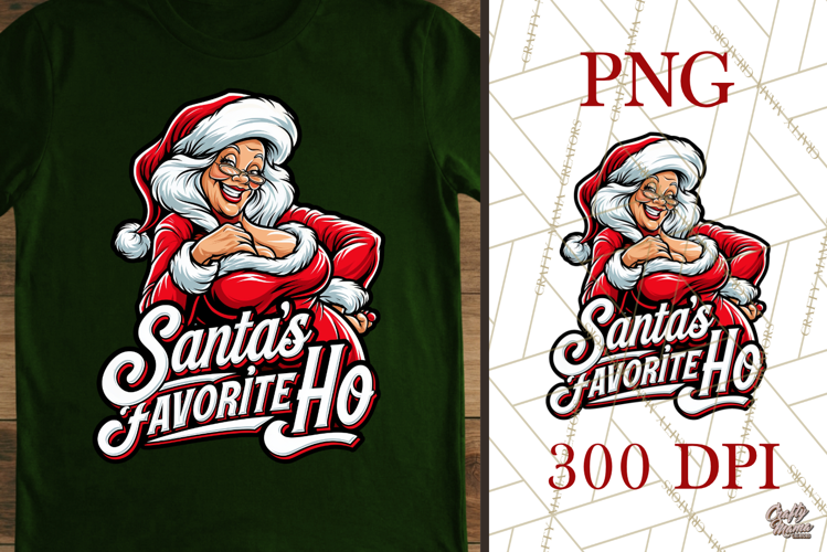 Santa's Favorite Ho Funny Mrs Claus Christmas PNG