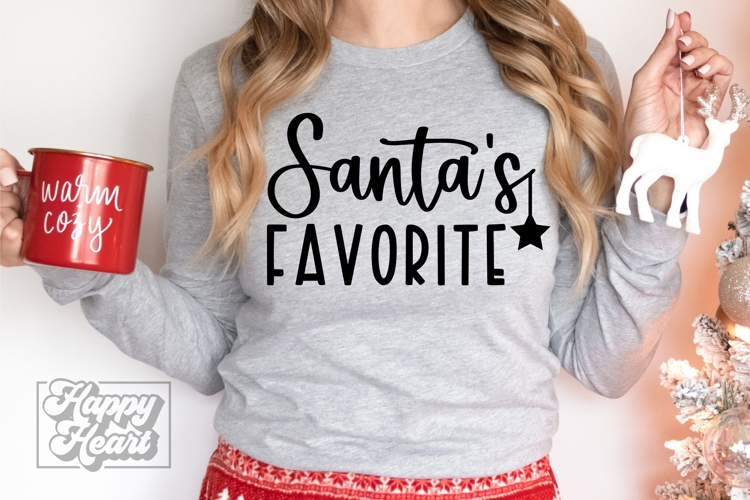 Santas Favorite SVG - Cute Christmas Holiday Shirt PNG