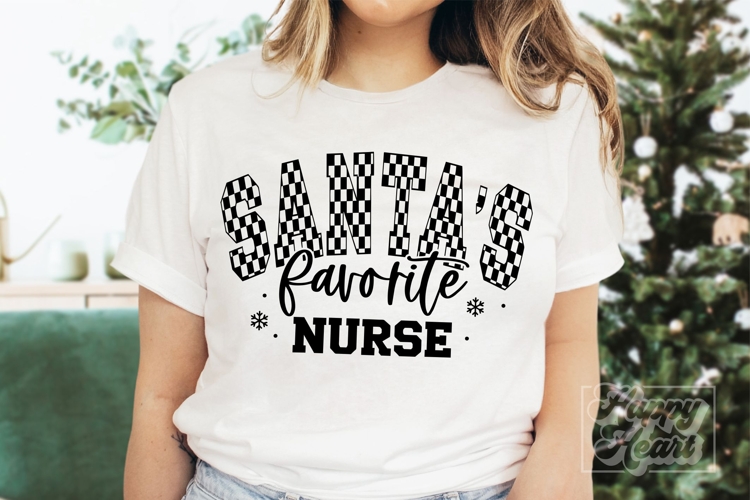Santas Favorite Nurse SVG - Christmas Merry Nurse Claus