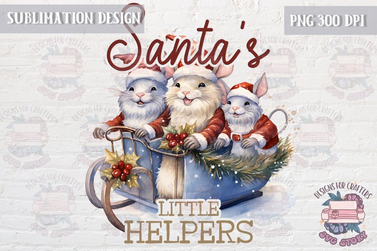 Christmas Sublimation Quote Design PNG Santas helper