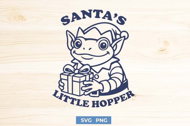 Santa’s Little Hopper SVG PNG | Funny Christmas Elf Frog